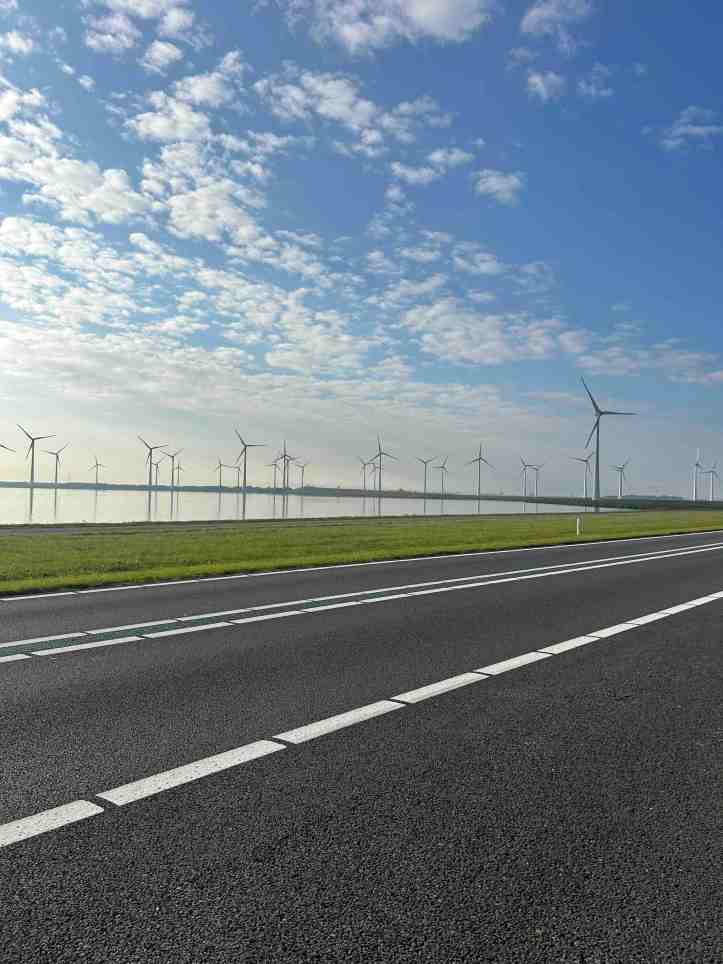 On the highway to the Watersnoodmuseum in the Netherlands