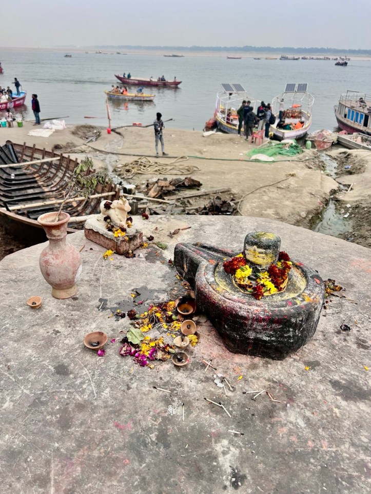 Shiva Linga on the ghat in Varanasi