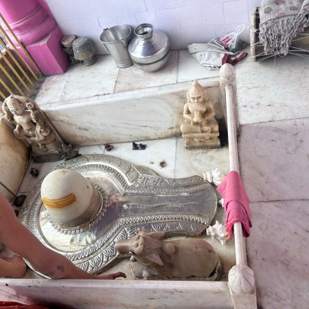 Shiva Linga in a small shrine in Varanasi