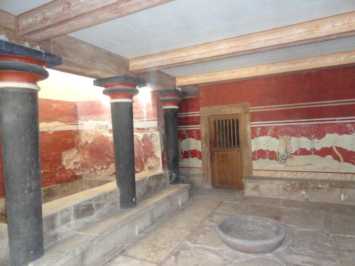 The Throne Room in Knossos, Crete, according to Evans