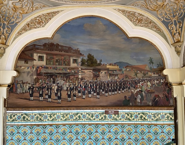 Dasara Procession painting on the walls of Amba Vilas Palace, Mysore